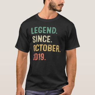 Legend Since October 2019 3rd Birthday  3 Years Ol T-Shirt