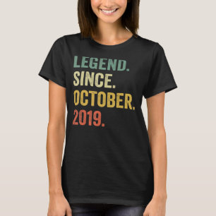 Legend Since October 2019 3rd Birthday Gifts 3 Yea T-Shirt