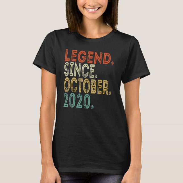 Legend Since October 2020 2 Years Old 2nd Birthday T-Shirt (Front)