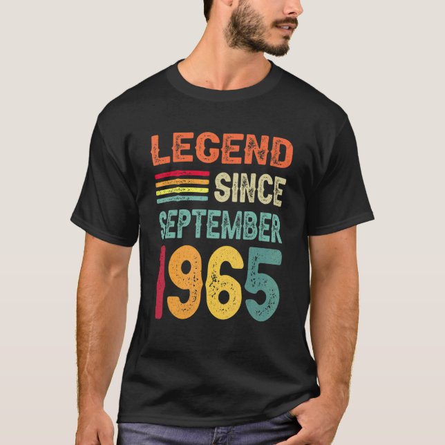 Legend Since September 1965 57th Birthday 57 Years T-Shirt (Front)