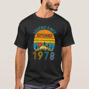 Legend Since September 1978 44th Birthday Retro 44 T-Shirt
