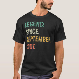 Legend Since September 2007 16th Birthday 16 Years T-Shirt