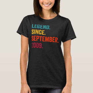 Legend Since September 2009 13th Birthday  13 Year T-Shirt