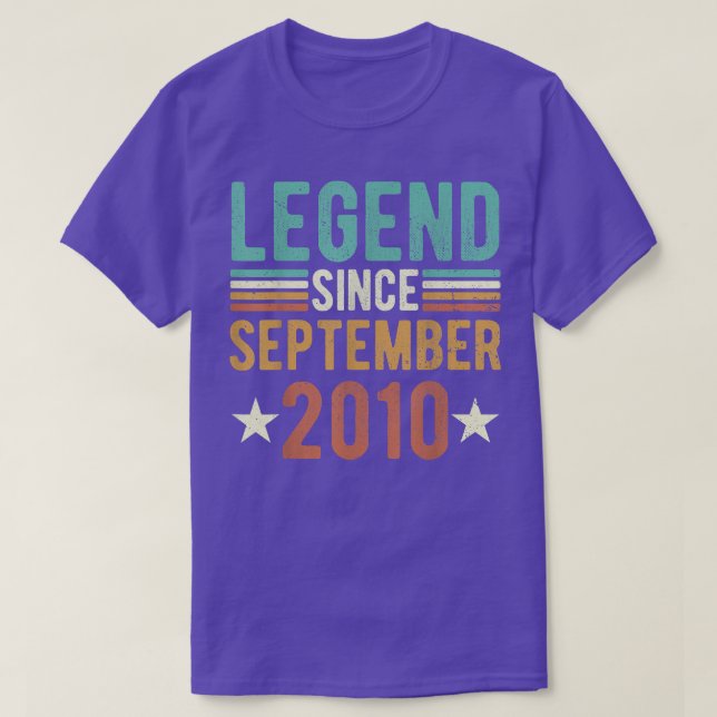 Legend Since September 2010 shirt, 12 Years Old 12 T-Shirt (Design Front)