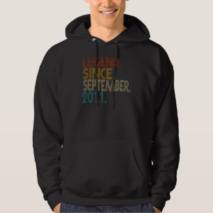 Legend Since September 2011 11 Years Old 11th Birt Hoodie