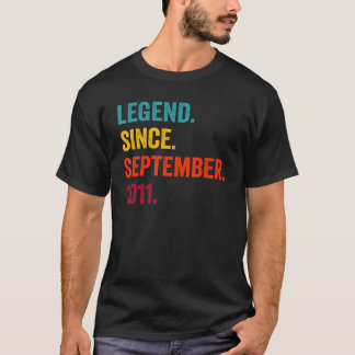 Legend Since September 2011 11th Birthday 11 Yea T-Shirt