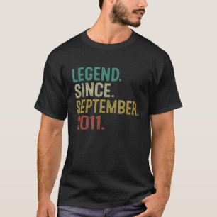 Legend Since September 2011 Vintage 11th Birthday  T-Shirt