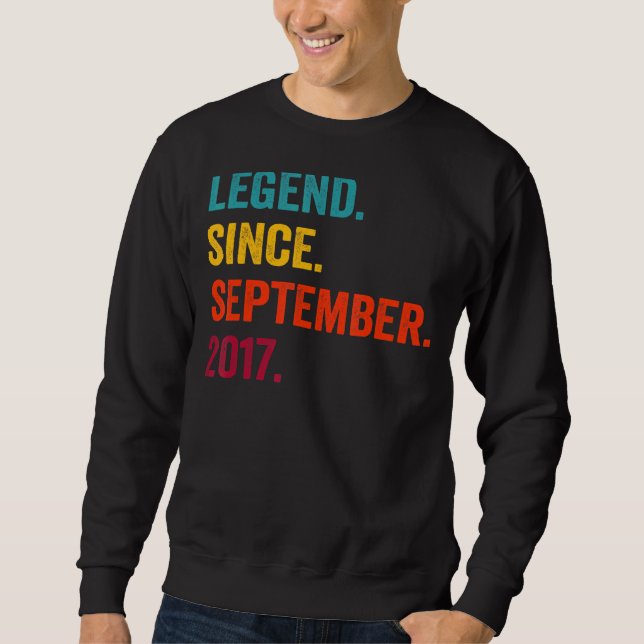 Legend Since September 2017 5th Birthday  5 Years  Sweatshirt (Front)