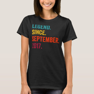 Legend Since September 2017 5th Birthday  5 Years  T-Shirt