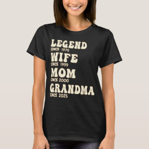 Legend Wife Mum Grandma Custom Since Years Groovy T-Shirt