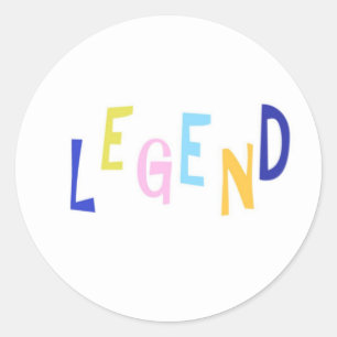 legend word art classic round sticker