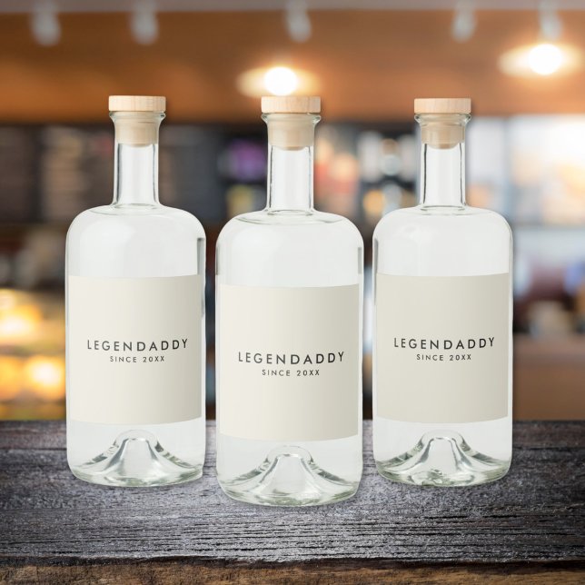 Legendaddy for Legendary Dads simple minimal  Liquor Bottle Label (Legendaddy bottle lable)