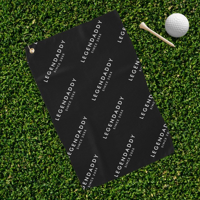 Legendaddy for Legendary Dads simple minimalist  Golf Towel (golf towel for dad. Legendaddy gift idea)