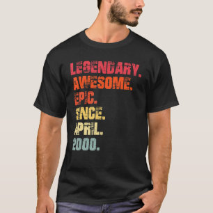 Legendary Awesome Epic Since April 2000 Vintage Bi T-Shirt