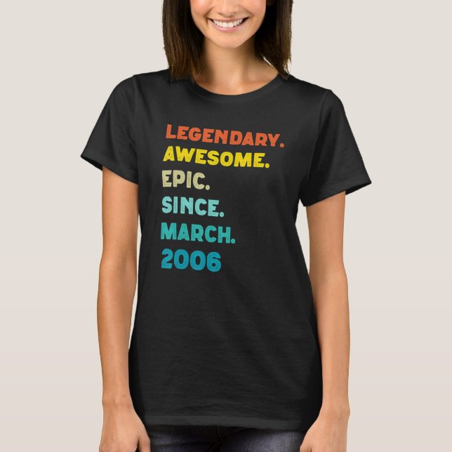 Legendary Awesome Epic Since February 2006 16th Bi T-Shirt (Front)