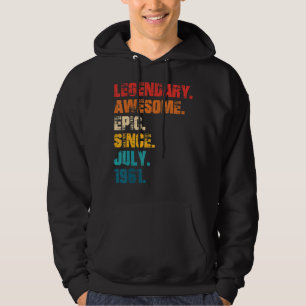 Legendary Awesome Epic Since July 1961 Retro Style Hoodie