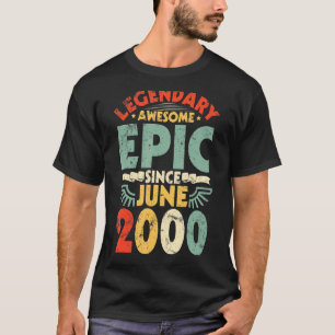 Legendary Awesome Epic Since June 2000 Birthday 22 T-Shirt