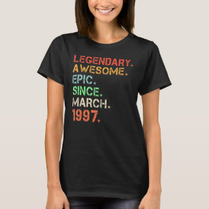 Legendary Awesome Epic Since March 1997 Retro Birt T-Shirt