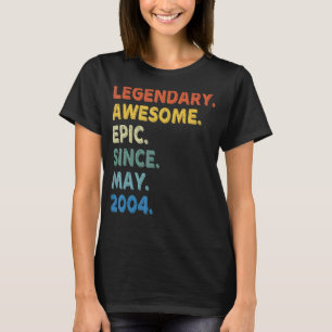 Legendary Awesome Epic Since May 2004 Birthday Vin T-Shirt