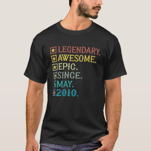 Legendary Awesome Epic Since May 2010 12Th Birthda T-Shirt