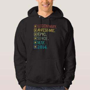 Legendary Awesome Epic Since May 2014 8th Birthday Hoodie
