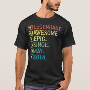 Legendary Awesome Epic Since May 2014 8th Birthday T-Shirt