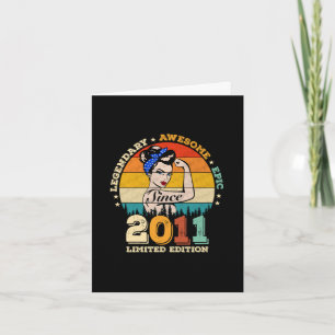 Legendary Awesome Since 2011 Woman Birthday Queen Card