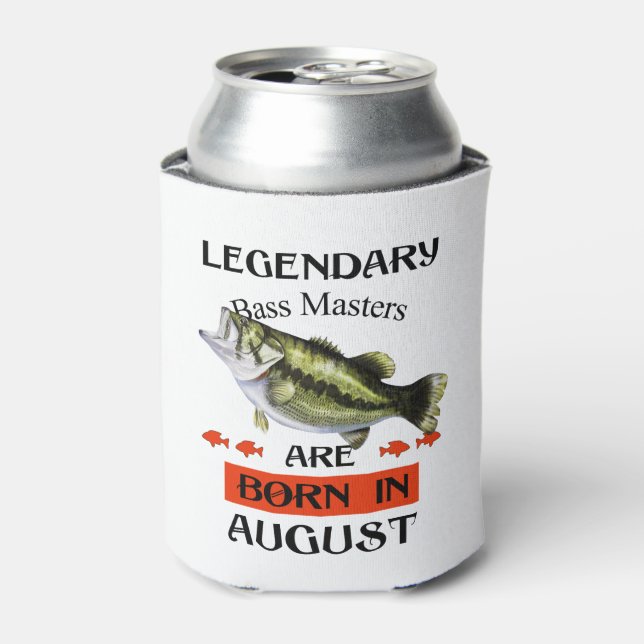 Legendary Bass Masters Are Born in August Can Cooler (Can Front)