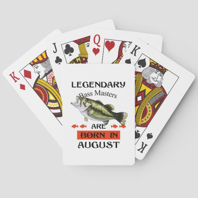 Legendary Bass Masters Are Born in August Playing Cards (Back)
