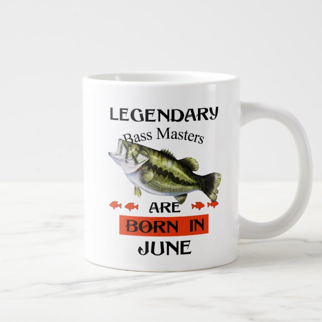 Legendary Bass Masters Are Born in June Large Coffee Mug (Right)
