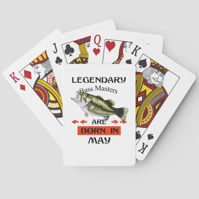 Legendary Bass Masters Are Born in May Playing Cards (Back)