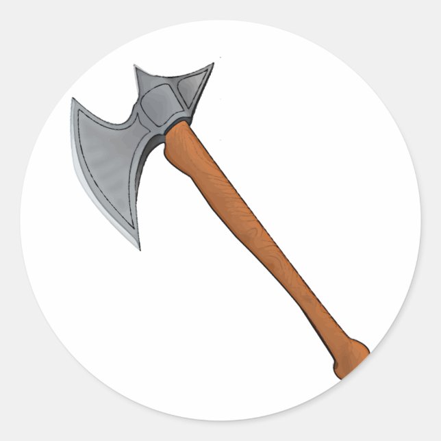 Legendary battle axe classic round sticker (Front)