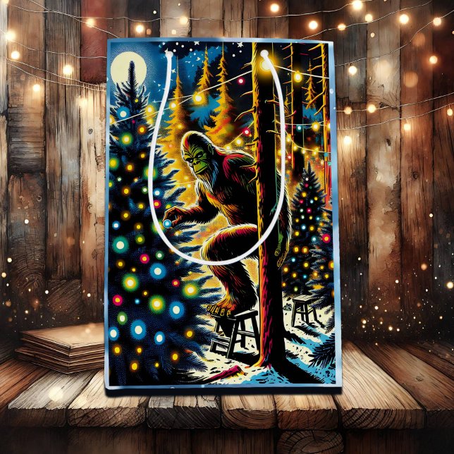 Legendary Christmas Bigfoot  Medium Gift Bag (Creator Uploaded)