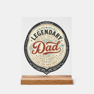 Legendary Dad Vintage Engraving Shirt Design_1 Acrylic Sign
