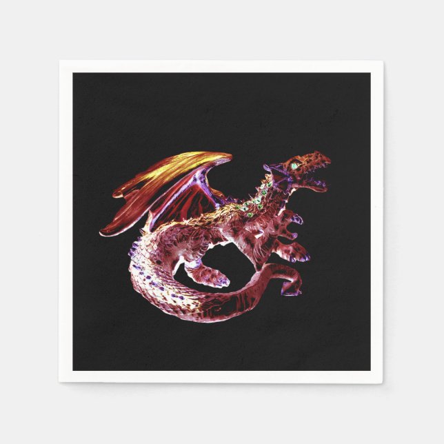Legendary Fantasy Ruby Red Dragon Celebration 50 x Napkin (Front)