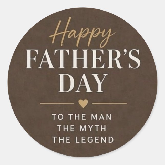 Legendary Father Classic Round Sticker (Front)