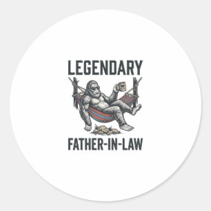 Legendary Father In Law Sasquatch Vintage Shirt De Classic Round Sticker
