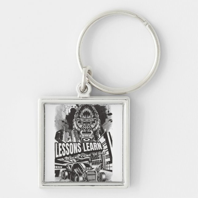 Legendary Gorilla Lessons Learn Keychain (Front)