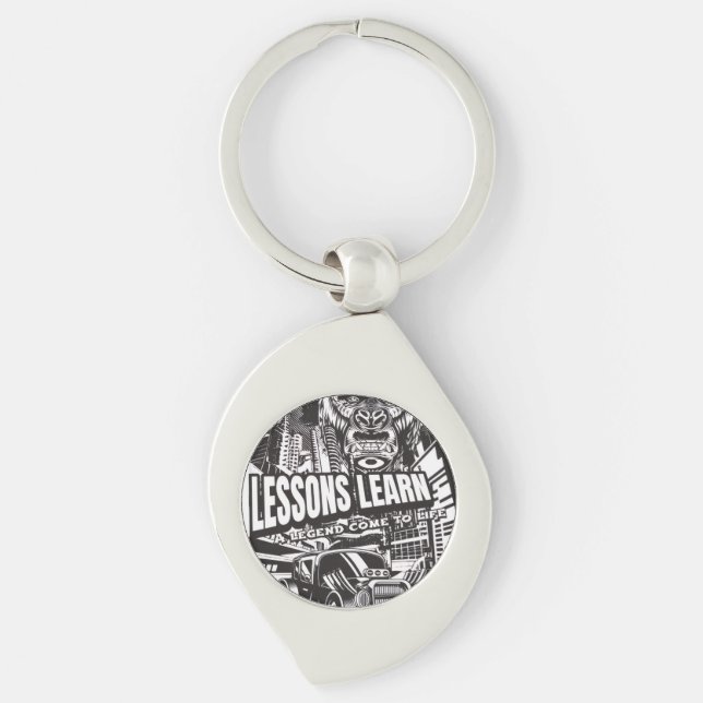 LEGENDARY GORILLA LESSONS LEARN METAL KEYCHAIN  (Front)