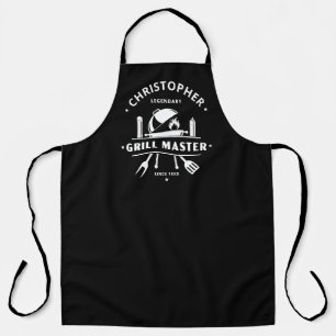 Legendary Grill Master Custom Black & White BBQ Apron