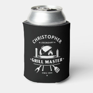 Legendary Grill Master Personalised Name BBQ Badge Can Cooler