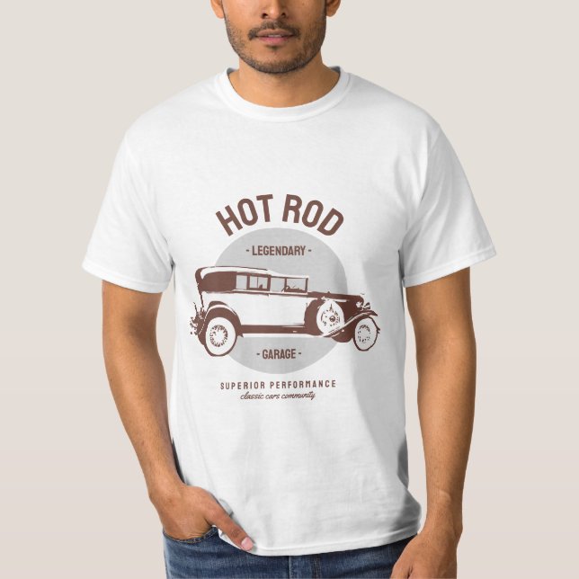 Legendary Hot Rod Garage, Car T-Shirt (Front)