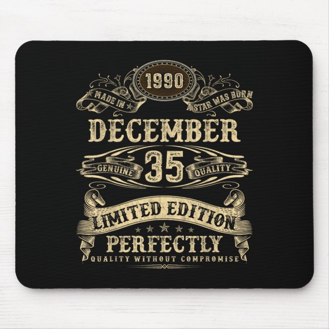 Legendary Man Born December 1990 35th Birthday  Mouse Pad (Front)