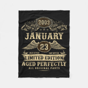 Legendary Man Born January 2003 23rd Birthday  Fleece Blanket