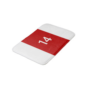 Legendary No. 14 in red and white Bath Mat