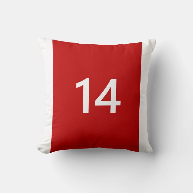 Legendary No. 14 in red and white Cushion (Front)