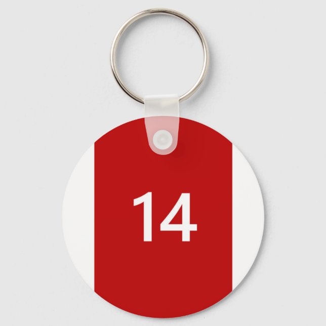 Legendary No. 14 in red and white Key Ring (Front)