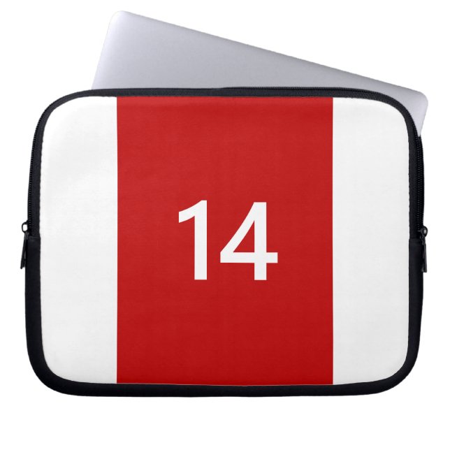 Legendary No. 14 in red and white Laptop Sleeve (Front)
