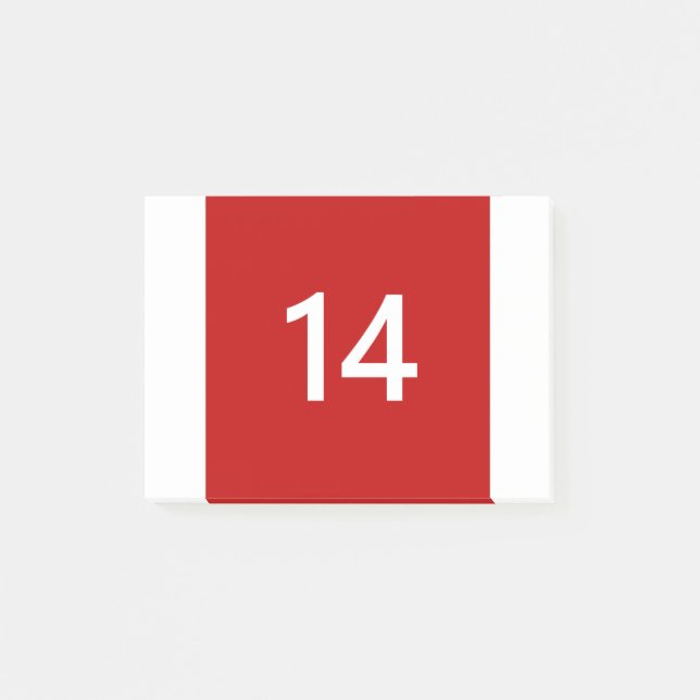 Legendary No. 14 in red and white Post-it Notes (Front)