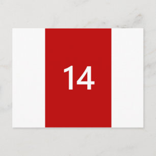 Legendary No. 14 in red and white Postcard